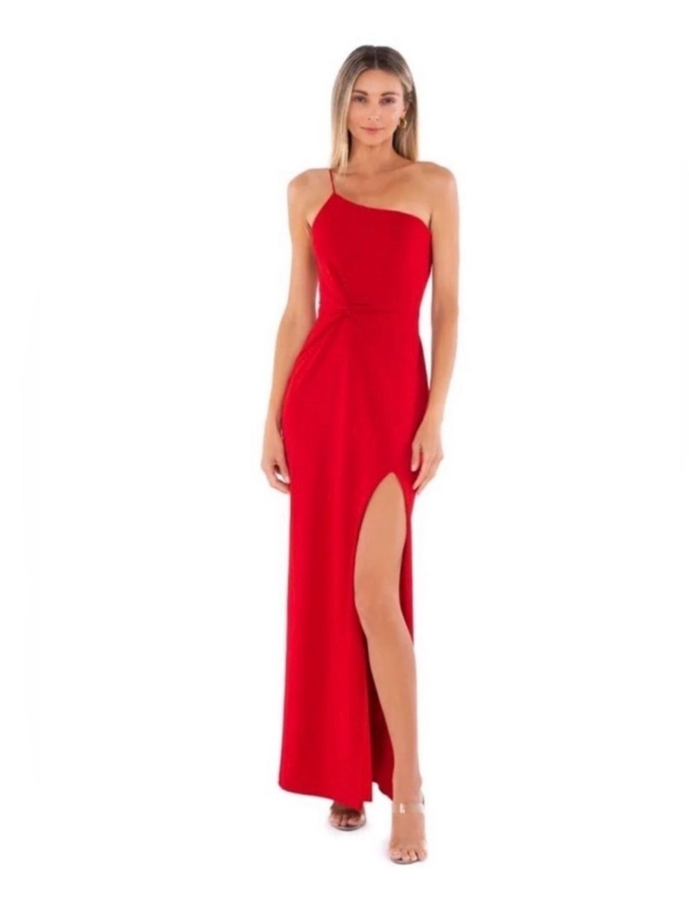 Amanda UPRICHARD Avon maxi dress one shoulder in red